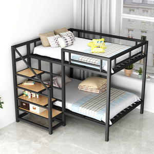 铁艺高架床公寓小户型多功能双层儿童上下床家用省空间双人铁床架