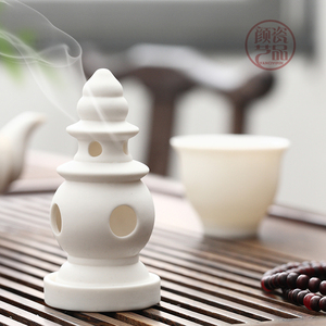 抖音同款迷你小香炉袖珍香薫炉三潭印月陶k瓷家用茶盘摆件茶具配