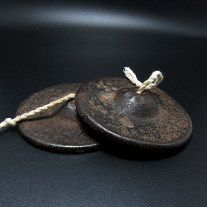 殊胜 清代藏传法器乐器带梅花纹天铁小铙钹铁镲碰铃