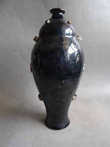 朝铺宋代黑釉定窑鱼型瓶古玩古董杂项瓷器保真包老收藏