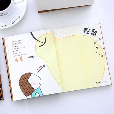 创意彩页插画笔记本子小学生有带图案的里面可爱彩色有字内页手u