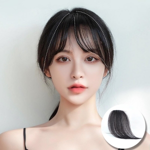 空气刘海假发女真发八字偏分斜流海假发片自然无痕发际线假刘海贴