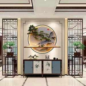新中式客厅背景墙饰壁挂展厅墙面挂件电视墙装饰壁画玄关墙壁挂饰