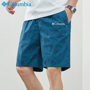 哥伦比亚夏季薄款中裤宽松纯棉居家沙滩裤外穿休闲短裤男士五分裤