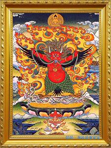 000人付款淘宝定制密宗相纸藏传佛像画像塑封大鹏佛像金翅鸟菩萨双面