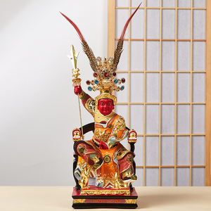 田都元帅木雕神像相公爷田公元帅披风昊天帝子神像帽子饰品摆件