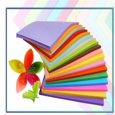 彩色纸叠纸彩纸五颜六色薄幼儿园三角粉七彩长方形中小v学生儿童