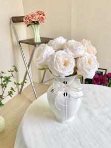 高档陶瓷婚礼花瓶 精美镂空浮雕 欧法式插花器皿水培玫瑰百合桔梗