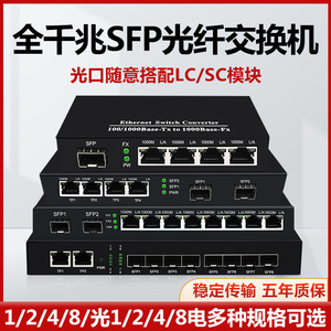 SFP全千兆LC/SC千兆光纤收发器交换机1光2光4光8光16光/1/2/4/8电