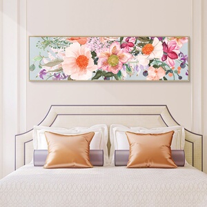 卧室床头十字绣2021新款线n绣简约现代棉线满绣清新花朵针绣全图