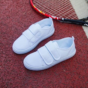 女款布鞋小孩学校浅口耐磨外穿圆头儿童小白鞋男童透气球鞋运动