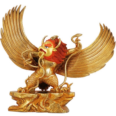 新品尔佛翅im27鎏护s金密供鸟纯高鹏像大铜金翅大金宗鹏像佛尼鸟