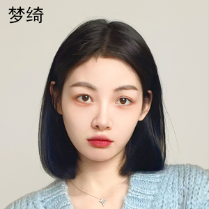 梦绮假发女中分刘海波波头短发全头套真发自然无痕全真人发初恋头