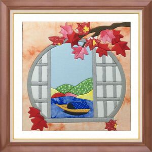 diy手工布艺拼布画布贴画材料包风景成人儿童装饰窗外40x40cm.