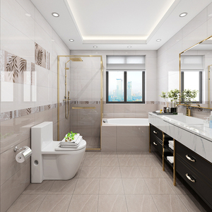 简约现代厨房卫生间300x600墙砖花片釉面瓷砖洗手间浴室防潮地砖