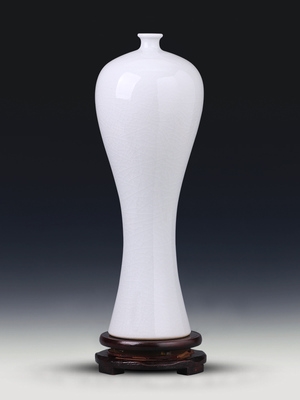 高档景德镇陶瓷器梅瓶白色花瓶仿古家居客厅插花电视柜酒柜装饰品