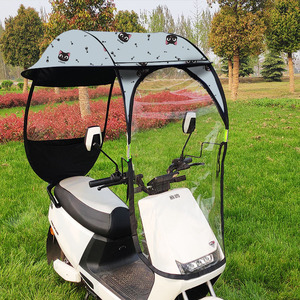 电动车雨棚蓬电瓶车防晒防雨遮阳棚加厚黑胶摩托车遮阳伞小型电车防