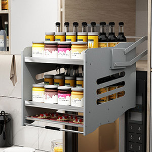 厨房吊柜升降拉篮橱柜顶柜衣柜高深柜下拉式置物架下拉篮改造定制