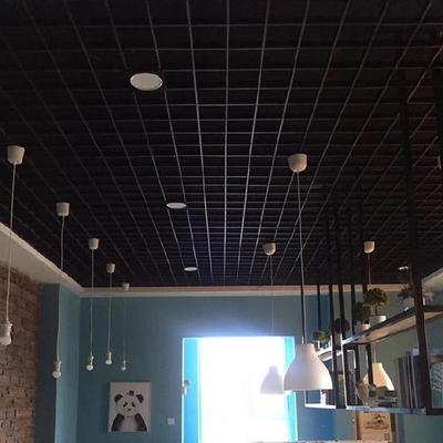 格栅吊顶装饰黑格铝格栅水果店服装店绿格栅工厂材料条轻便黑色