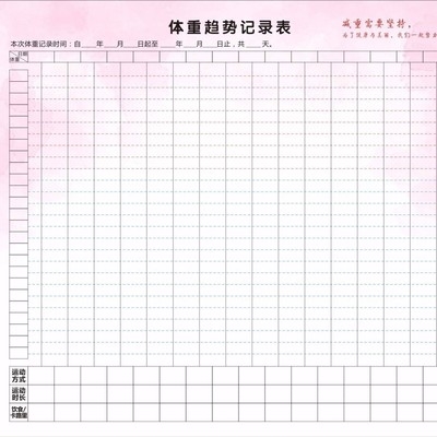 孕期体重记录表