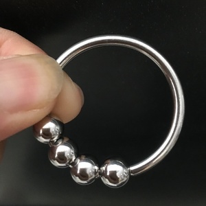 人体穿刺饰品阴环纯正钛钢防过敏男性人士带体环深pa环系带环滚珠