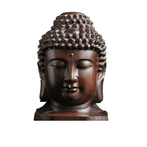新品越居沉d迦木如来佛头释香摩尼头像家南办公室摆件 木雕工艺品