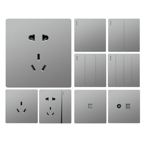 公牛86型家用灰色开关带led插座面板暗装一开带5五孔usb多孔安装