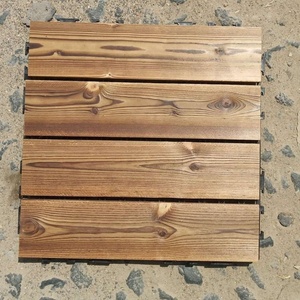 户外阳台碳化木木木拼接地露台地板木条防腐木板方板实木厨房庭院