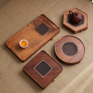 胡桃木茶盘托盘功夫茶具家用整块实木干泡茶台长方形圆形高端茶海