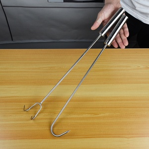 新款不锈钢长柄捞肉钩子卤肉长抓钩加粗手抓钩猪肉档抓肉单双钩垃