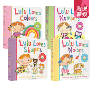 Lulu我爱露露绘本系列 英文原版幼儿启蒙认知纸板翻翻书 4册 Lulu Loves Noises/Colours/Shapes/Numbers 宝宝生活好习惯0-3岁