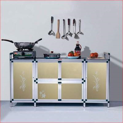 煤气灶柜子 家用 乡村活动厨柜 移动铝合金简易厨柜厨房碗柜厨.