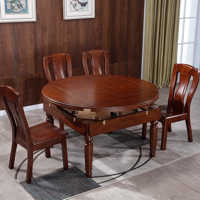 方桌变圆桌多功能小户型家用可以折叠伸缩款式园圆形客厅变形餐桌