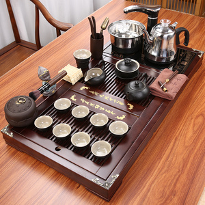 实木茶盘家用客厅办公室用全自动烧水壶一体茶几茶船储排水式茶海