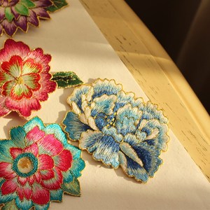 绣牡丹郁金香蝴蝶(软)饶炫百货企业店阿里巴巴为您推荐手绣绣片手工