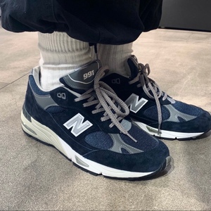 现货浪新百伦威 991海军蓝 余文乐同款 休闲复古跑鞋男女增高户外