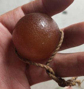 创业堂古玩杂项老顶戴花翎清代冒顶大玛瑙珠 老糖球玛瑙风化包浆