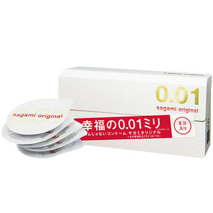 日本进口sagami幸福相模001超薄避孕安全套男持久正品透明5支装*2