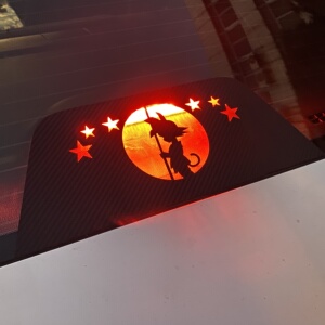 i十代思域三厢高位刹车灯贴纸亚克力材质投l影板皮卡丘装饰车2022