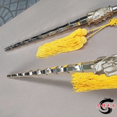 纯铜双x锏双鞭六棱九节锏亢龙锏打神鞭实心龙头单锏武术镇宅法器