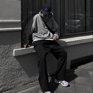 simon decker简约穿搭复古卫衣美式长袖裤子男装早秋季新款小众