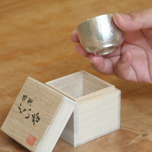 i日本锡制弥生小酒盅冷酒杯木盒礼品g50ml白酒20