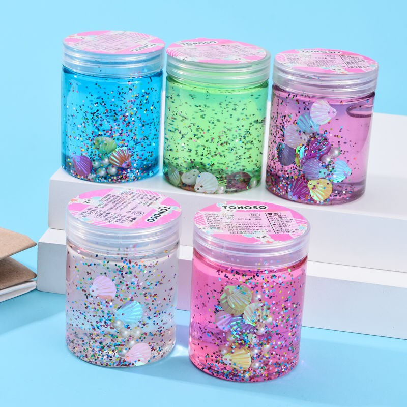 史莱q姆鼻涕果冻冰山水晶泥透明无毒彩泥手工制作材料儿童玩具