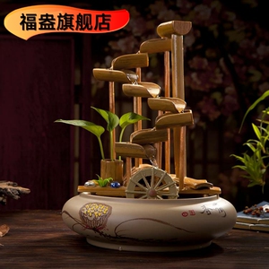 竹制竹排自制自动循环日式竹子流水喷泉摆件景观水景竹筒鱼缸盆景
