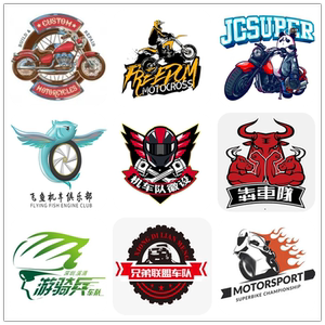 复古手绘卡通头像队徽车队哈雷机车摩托车单车俱乐部logo设计定制