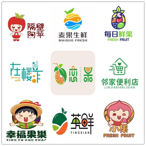 00不太想要取名字淘宝水果店logo设计店铺vi超市字体卡通外卖原创