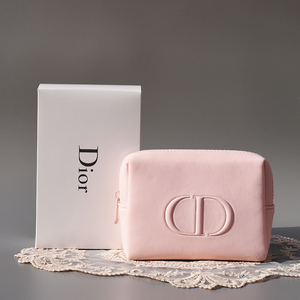 专柜赠品迪奥马卡龙色粉色化妆包女便携收纳包化妆袋包中包不防水