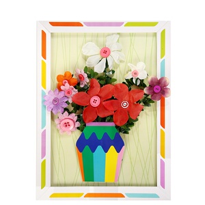 儿童diy纽扣画手工制作玩具扭扭棒纸相框粘g贴画材料包创意扣子画