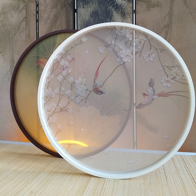 双面半透明透明丝绢丝绸纱布画定制设计打印喷绘屏风隔断软帘窗帘