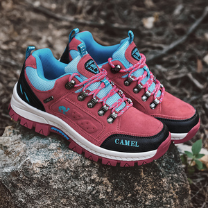 骆驼女鞋户外登山鞋真皮断码清仓透气防水防滑耐磨旅游休闲运动鞋